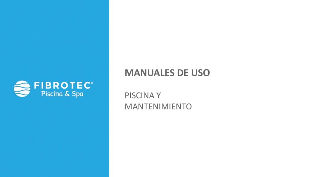 Portada del Manual de Uso de piscinas Fibrotec